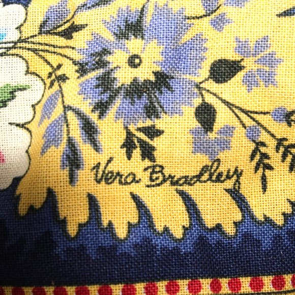 Vera Bradley Maison Blue Yellow Floral Double Strap Tote Shoulder Purse Retired - Picture 5 of 8